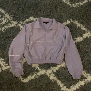 Forever 21 Piped-Trim Zippered Anorak cropped jacket size L